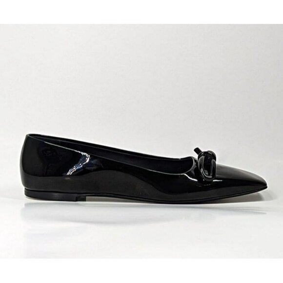 Ferragamo Women's Annie Patent Knot Ballerina Flats Black Size 7 C (MSRP $850) - Picture 8 of 11